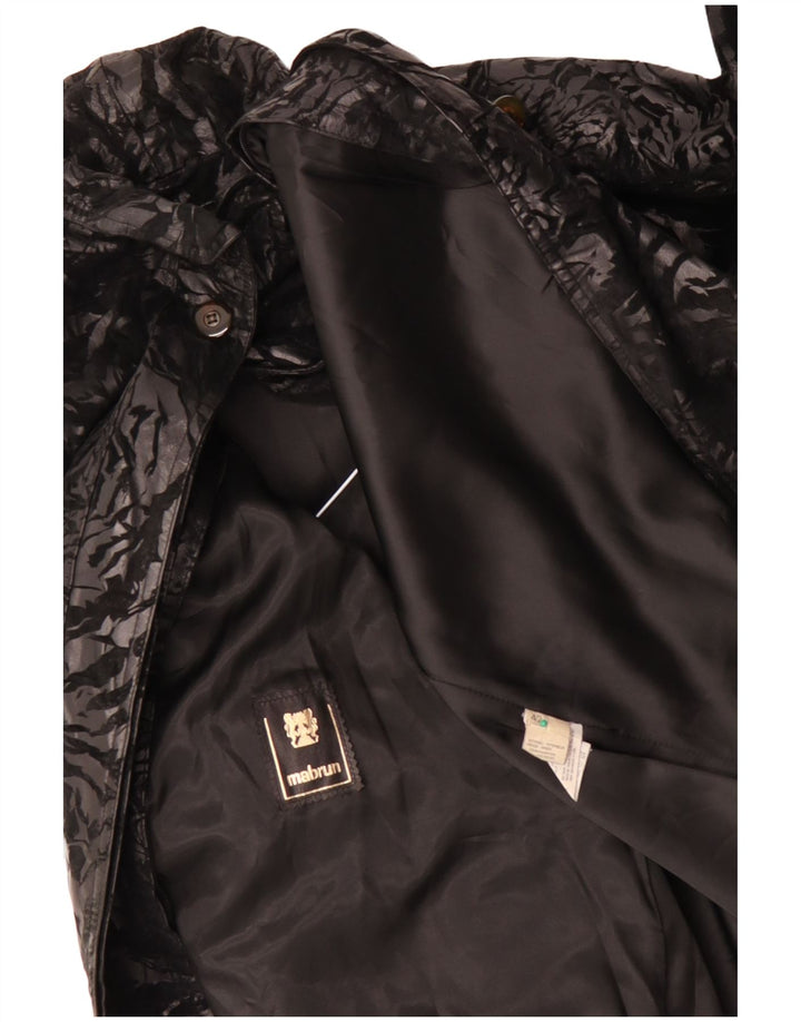 MABRUN Damski płaszcz oversize IT 42, duży, czarny w kwiaty