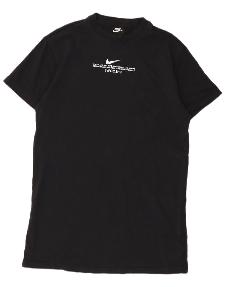 Męski T-shirt Nike Swoosh Graphic Top, średni czarny, bawełniany