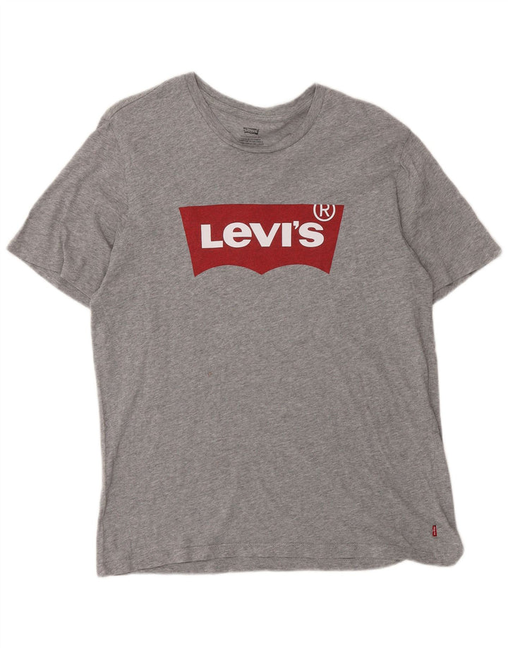 Męski T-shirt z grafiką Levi's, średni szary