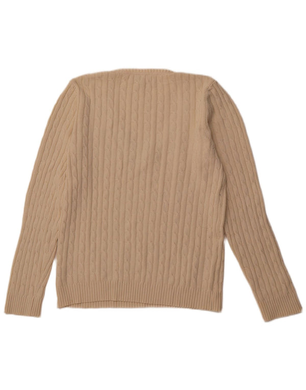 CREW CLOTHING Damski sweter z dekoltem w kształcie litery V, UK 18 XL, bawełniany w kolorze złamanej bieli