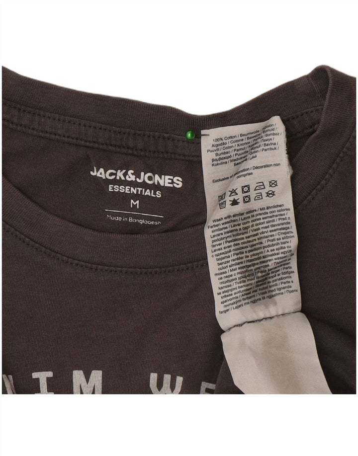 Męski T-shirt z grafiką Jack & Jones, średnioszary, bawełniany