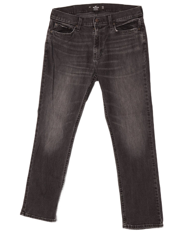 Męskie dżinsy Hollister Slim Straight W32 L30 Szara bawełna