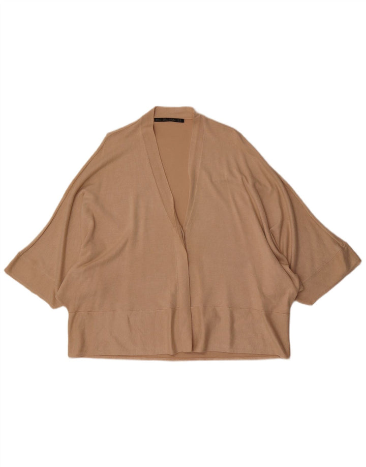 Sweter damski Zara Oversize Batwing Open Cardigan UK 14 średni beż