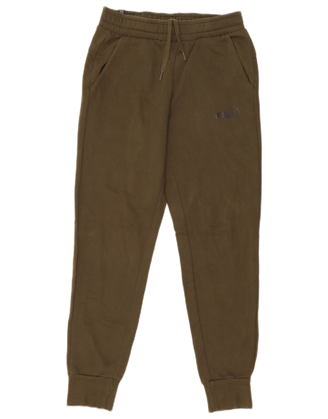 Męskie spodnie dresowe Puma, joggery, małe, bawełniane w kolorze khaki