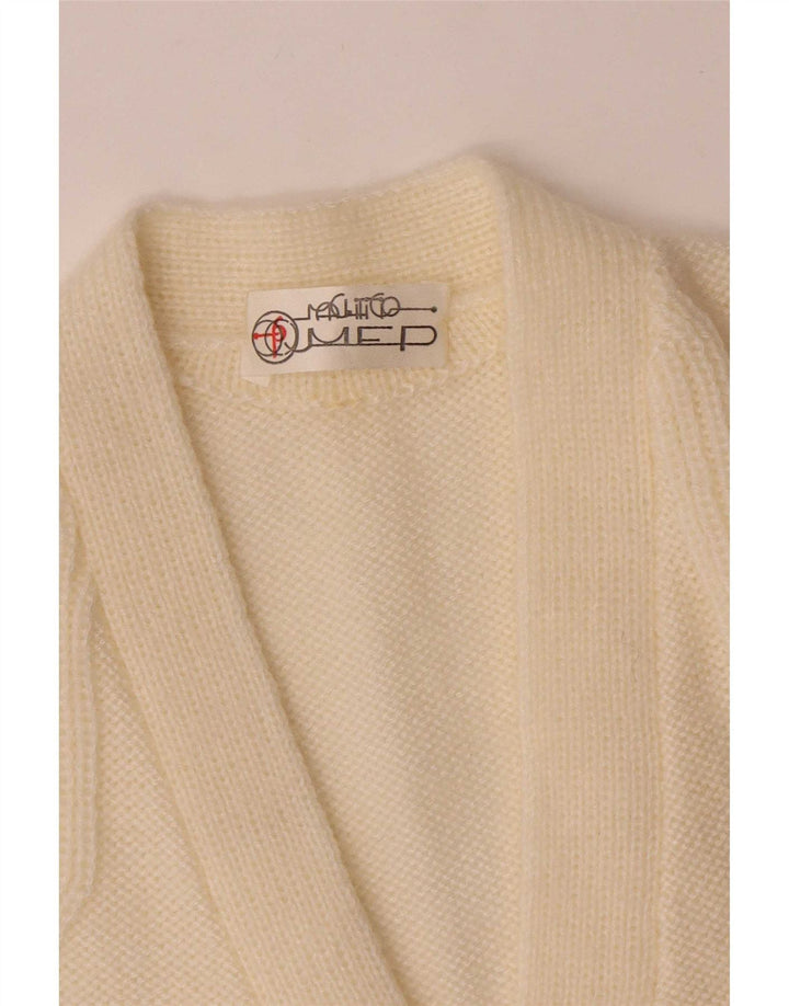 Sweter damski w stylu vintage, UK 14, średni, w kolorze złamanej bieli