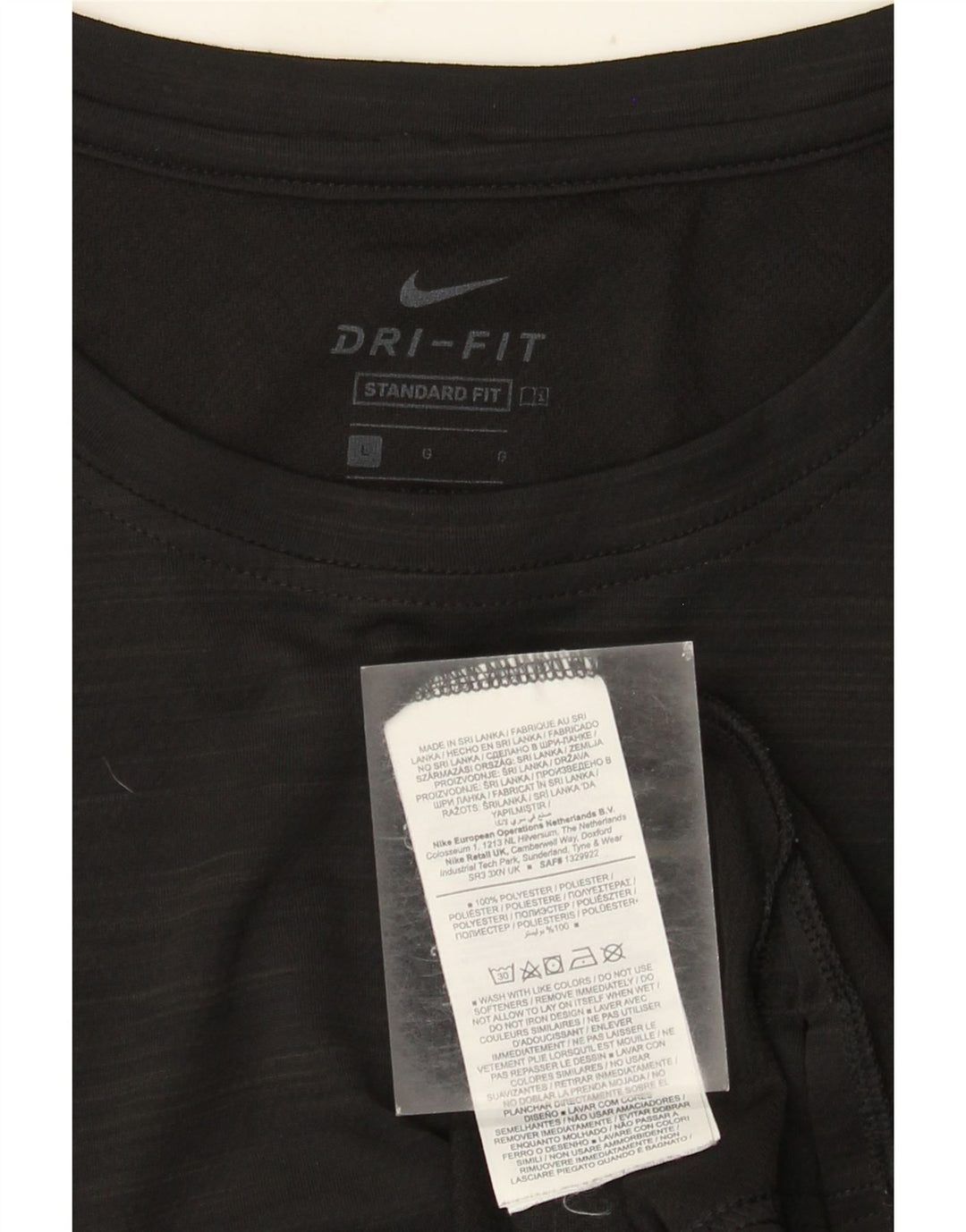 Męski T-shirt Nike Dri Fit Standard Fit, duży, czarny, nakrapiany poliester