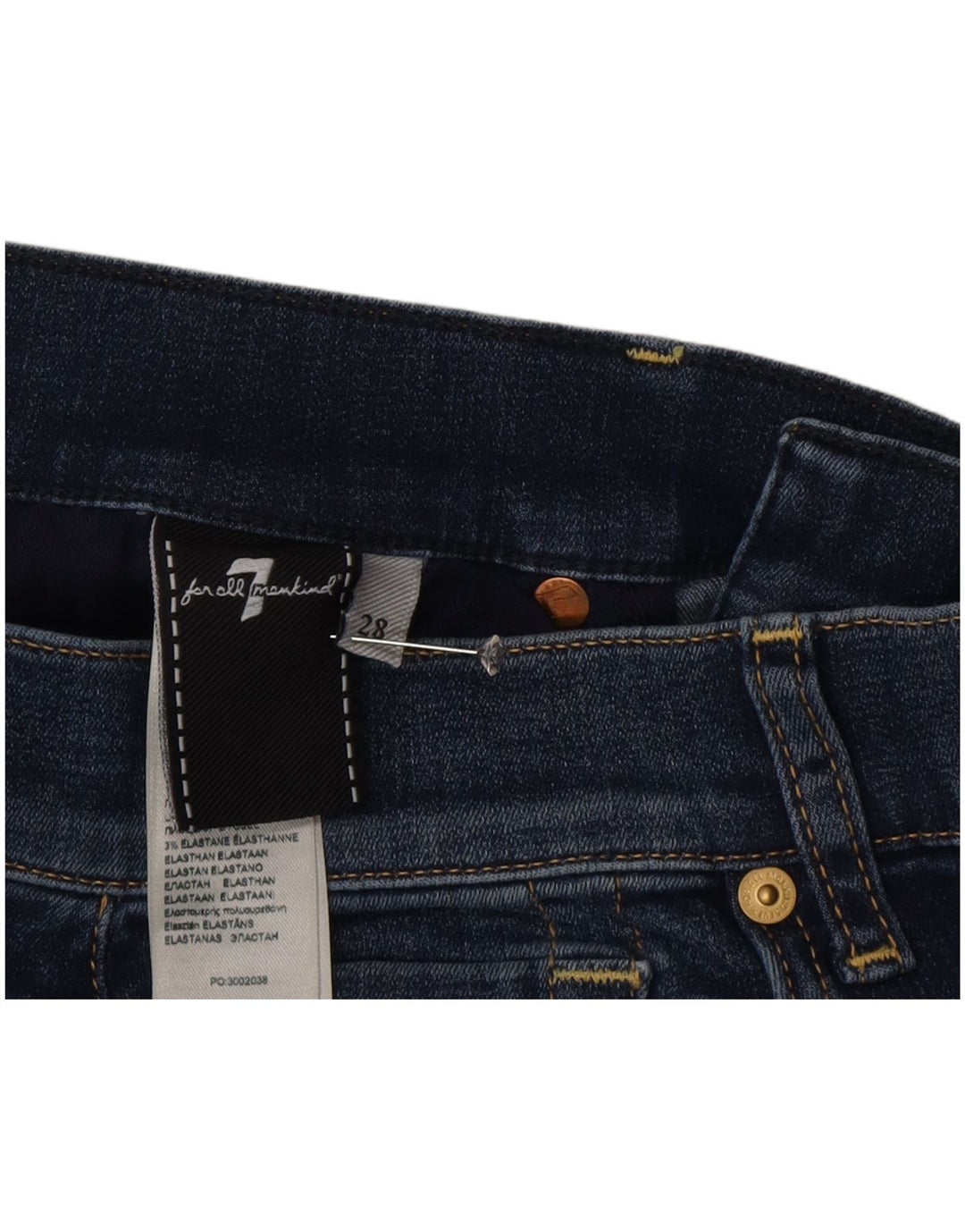 7 For All Mankind Damskie dżinsy Bootcut W28 L34 Niebieska bawełna