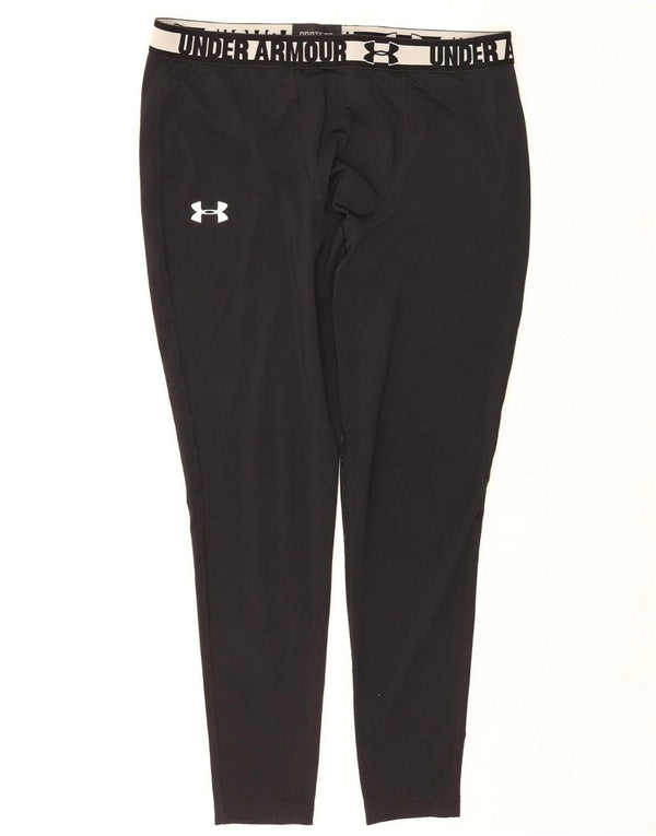 UNDER ARMOUR Womens Heat Gear Graphic Leggings UK 18 XL  Black Colourblock