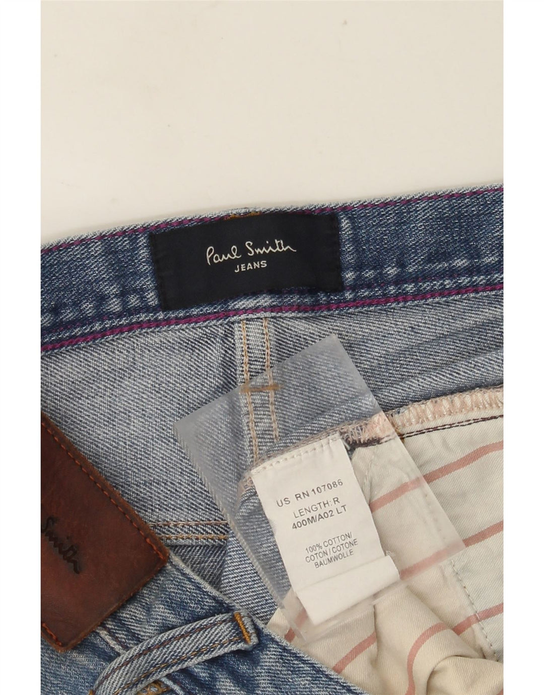 PAUL SMITH Męskie proste dżinsy W34 L32 Niebieska bawełna