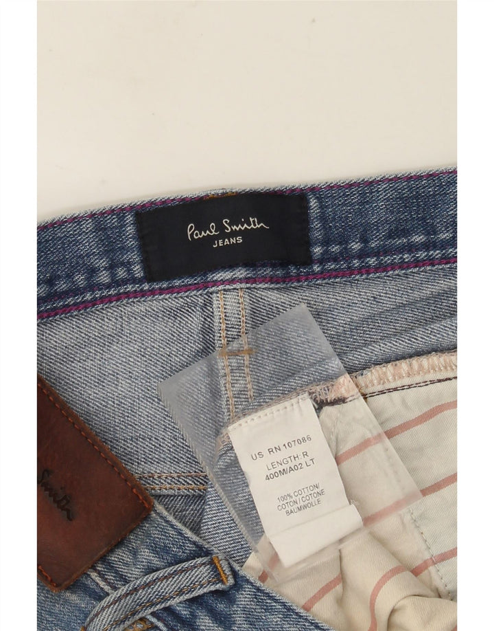 PAUL SMITH Męskie proste dżinsy W34 L32 Niebieska bawełna
