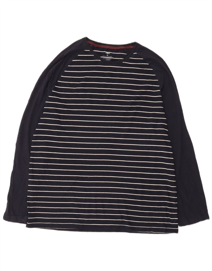 Marks & Spencer Męski top z długim rękawem XL, granatowy, bawełniany w paski