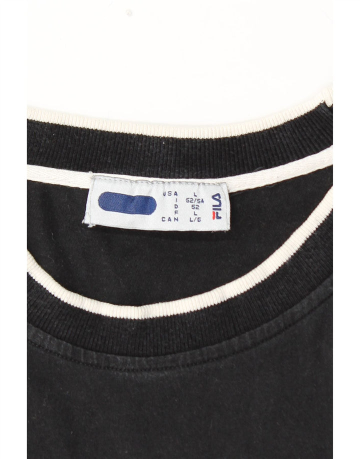 Męski T-shirt z grafiką FILA, duży, czarny