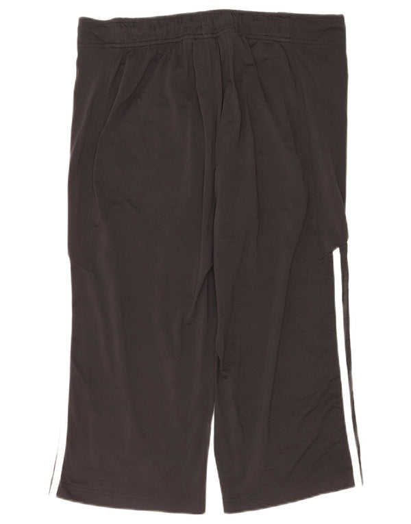 Damskie spodnie dresowe Adidas Capri UK 14, duże, czarne, poliestrowe