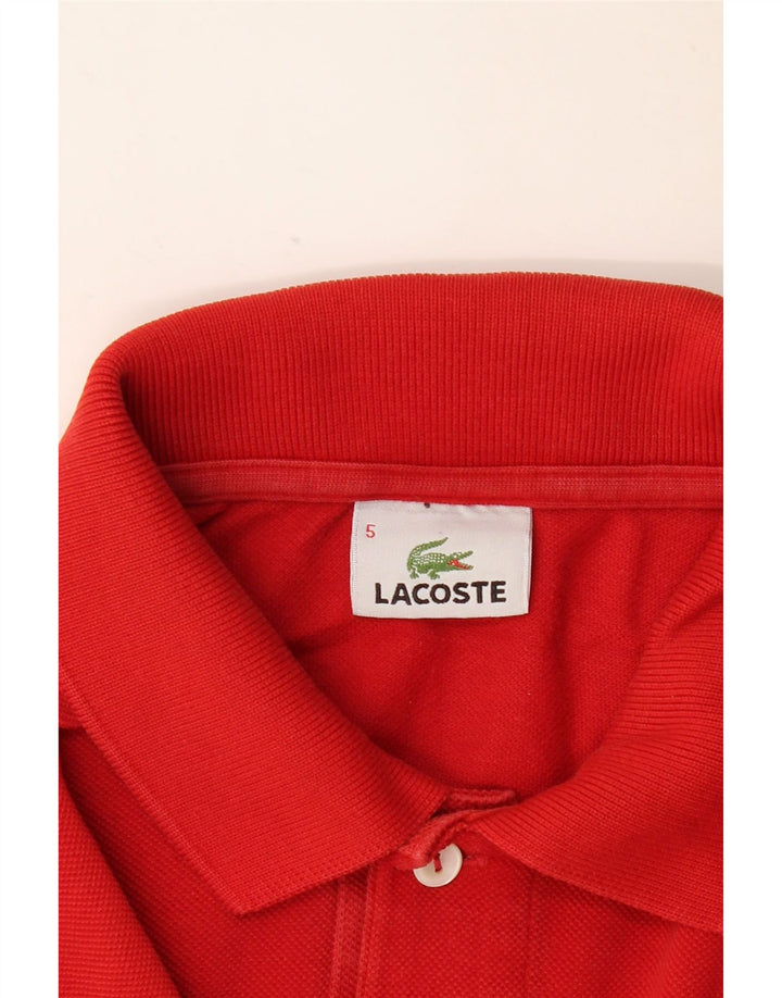 Męska koszulka polo LACOSTE, rozmiar 5, duża, czerwona, bawełniana