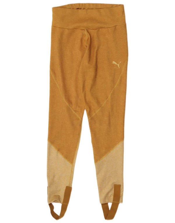 Damskie legginsy Puma Stirrup UK 14, duży, żółty poliester z blokami kolorów