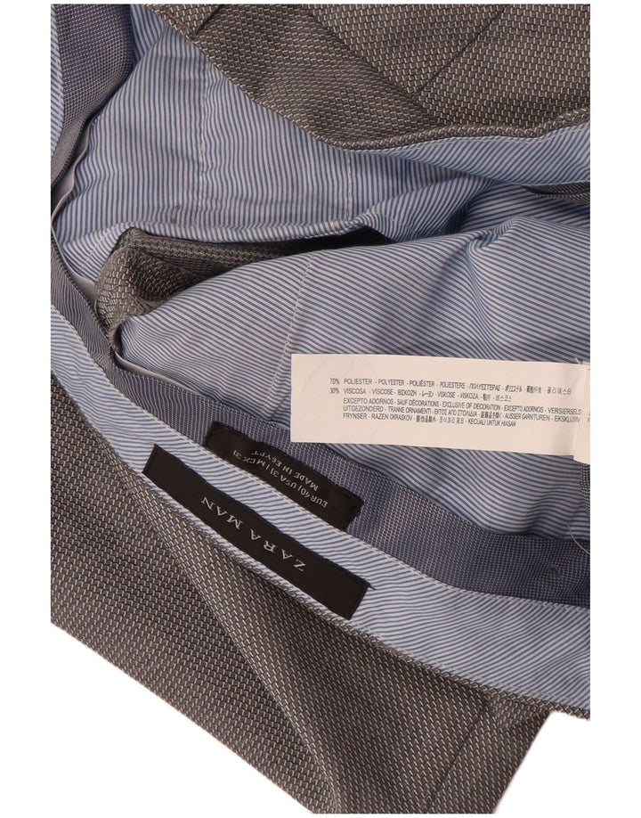 Męskie spodnie garniturowe Zara EU 40 Medium W31 L33 Szary poliester