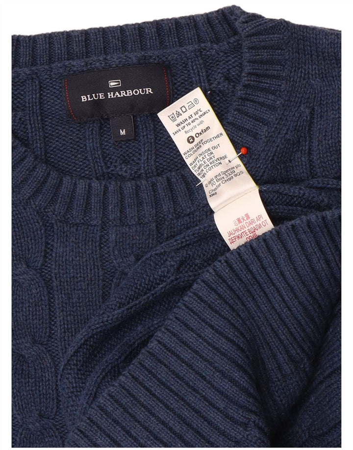 Marks & Spencer Męski sweter z okrągłym dekoltem w kolorze niebieskim, średni granatowy