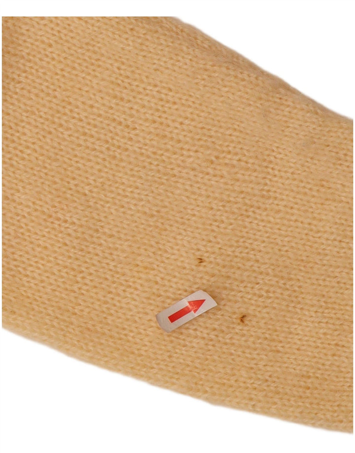 Vintage damski sweter rozpinany UK 14 średni beżowy kwiatowy