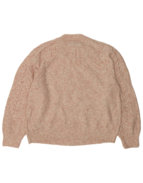 Marks & Spencer Damski sweter z okrągłym dekoltem, UK 14, średni różowy poliester