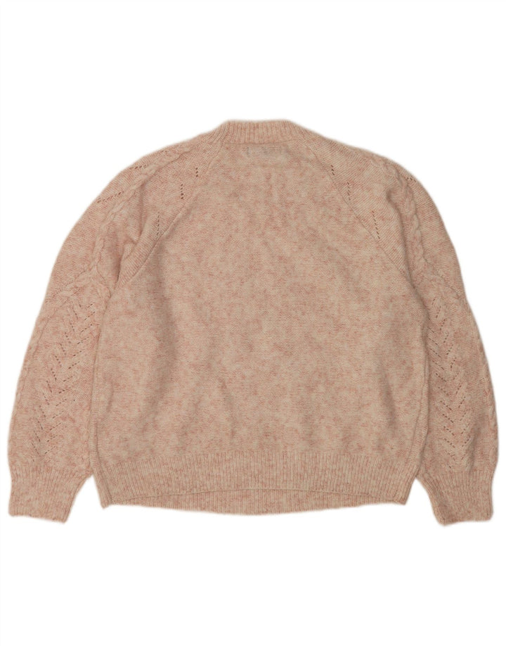 Marks & Spencer Damski sweter z okrągłym dekoltem, UK 14, średni różowy poliester