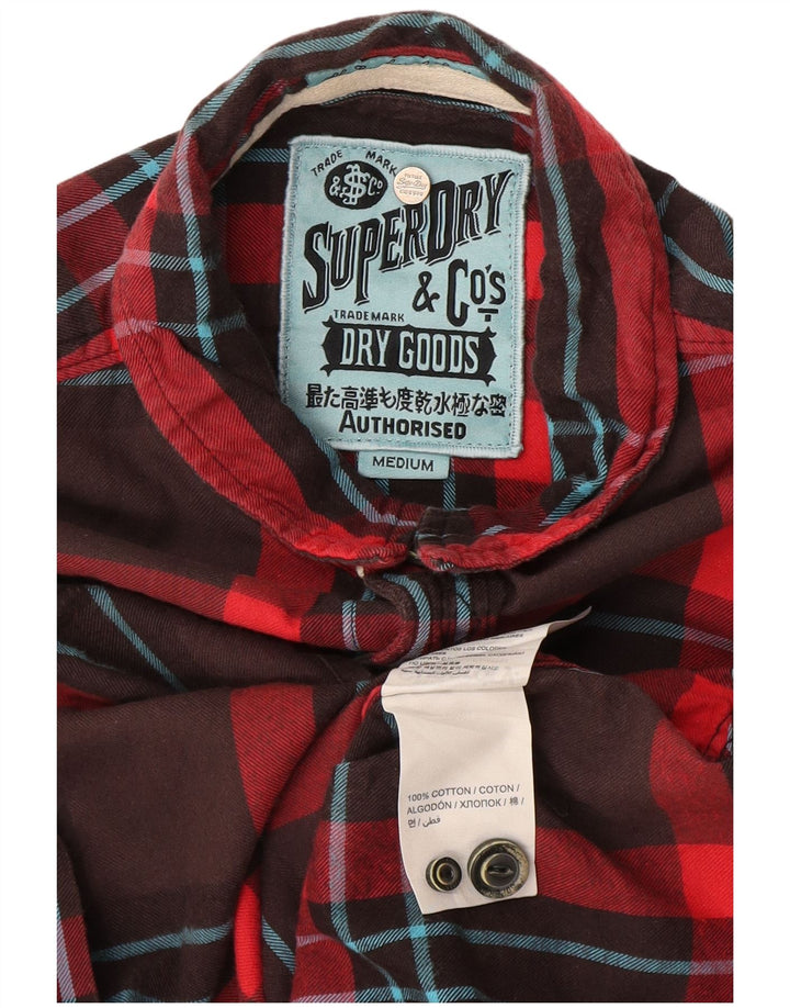 Męska koszula flanelowa Superdry, bawełniana w średnią brązową kratkę