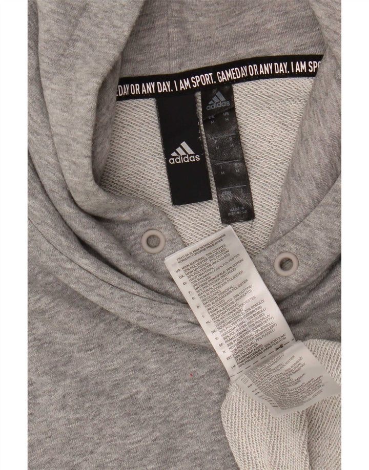 Męska bluza z kapturem Adidas, średnia szara bawełna