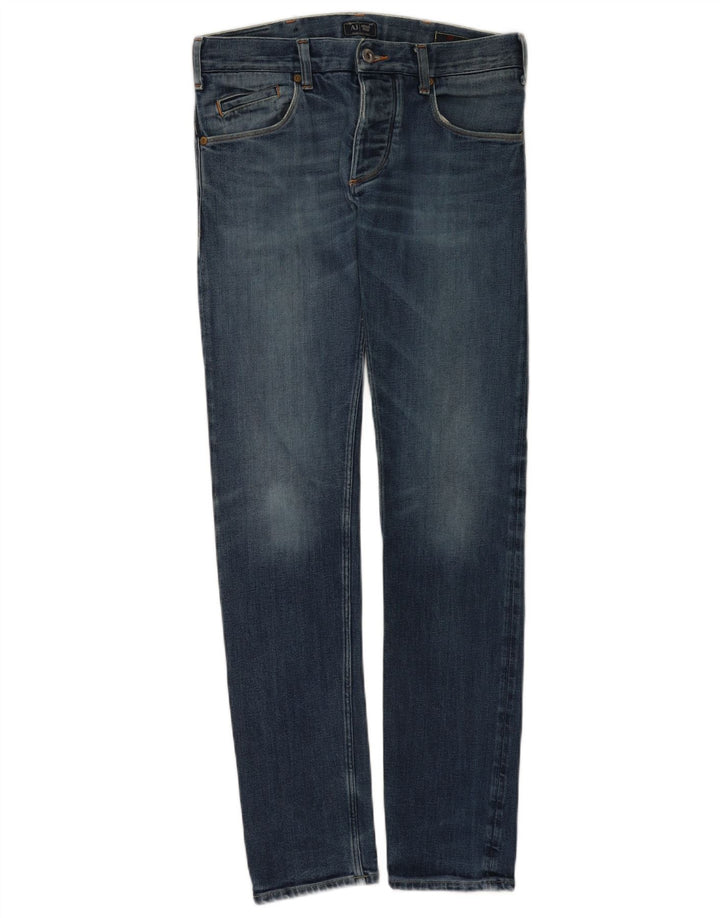 Damskie dżinsy Armani Slim W29 L34 Niebieskie bawełniane