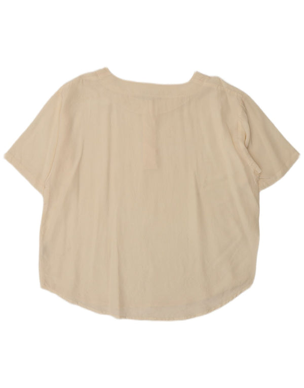 Bluzka damska Vintage Top UK 18 XL Beżowy jedwab