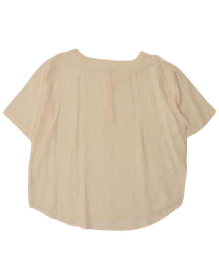 Bluzka damska Vintage Top UK 18 XL Beżowy jedwab