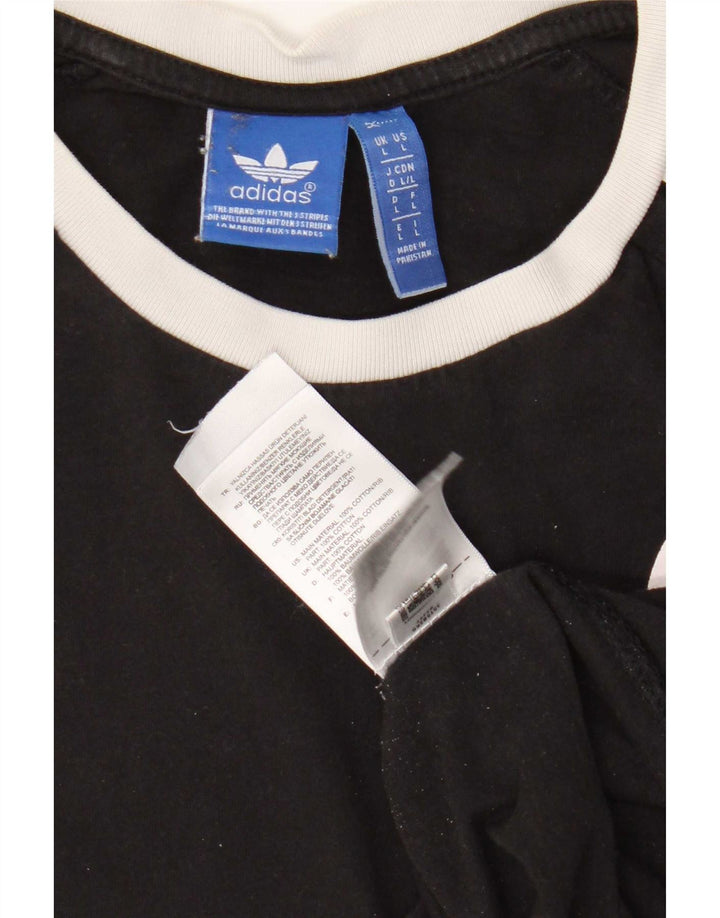 Adidas Męski T-shirt Top Duży Czarny Bawełniany