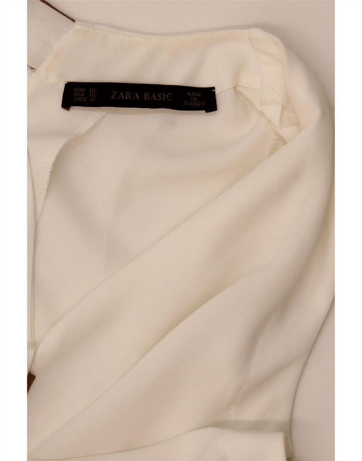 Damska bluzka bez rękawów Zara UK 18 XL, biała