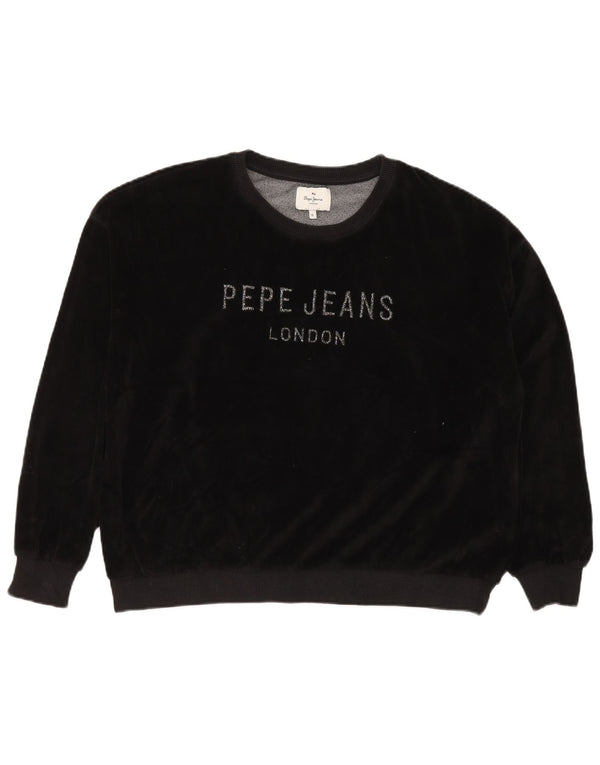 PEPE JEANS Damska bluza oversize z grafiką UK 18 XL, czarna