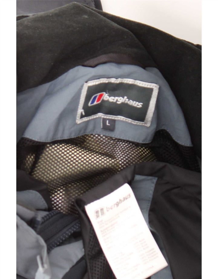 Męska kurtka przeciwdeszczowa z kapturem Berghaus UK 40, duża, granatowa, nylonowa