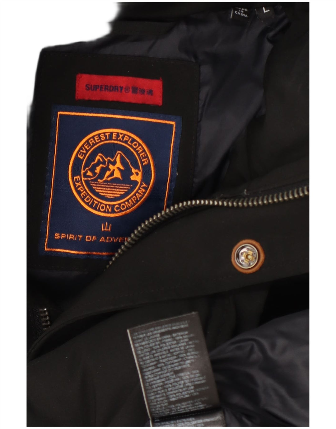 Męska wyściełana kamizelka z kapturem Superdry UK 40, duża, czarna, poliester