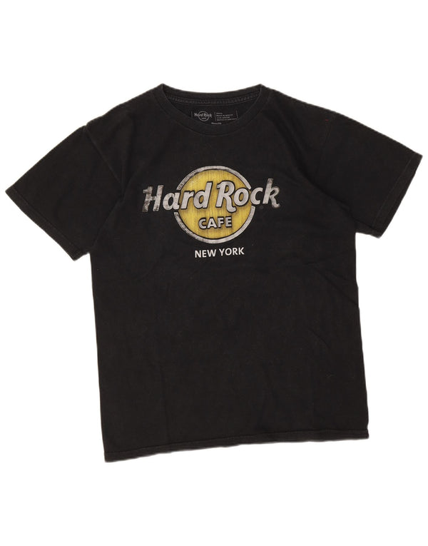 Męska koszulka z grafiką Hard Rock Cafe w Nowym Jorku, mała, czarna, bawełniana