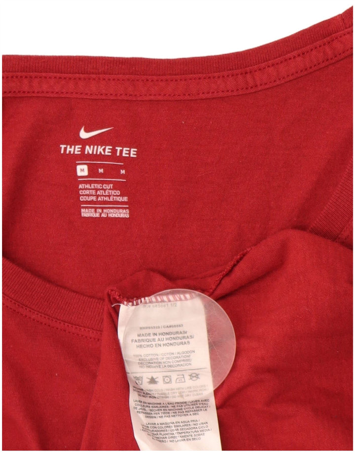 Damski T-shirt NIKE o sportowym kroju z grafiką Top UK 14, średni czerwony, bawełniany