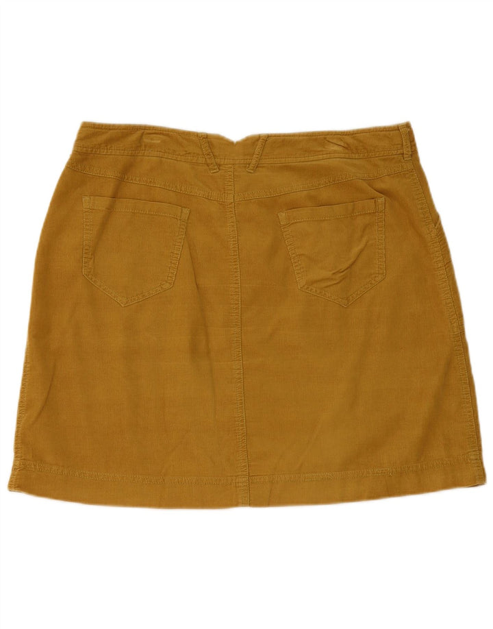 WHITE STUFF Damska mini spódniczka sztruksowa UK 12 Medium W32 Żółta bawełna