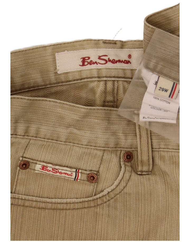 Męskie spodnie typu bootcut Ben Sherman W29 L30, bawełna khaki