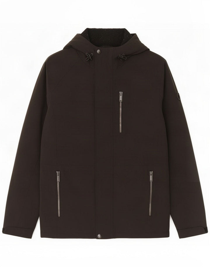 Męska kurtka wiatrówka z kapturem Calvin Klein UK 36 Small Black Poliester