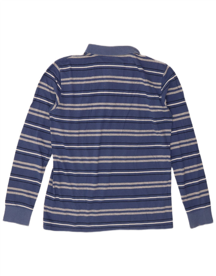 Męska koszulka polo Woolrich z długim rękawem, bawełniana w średnie niebieskie paski