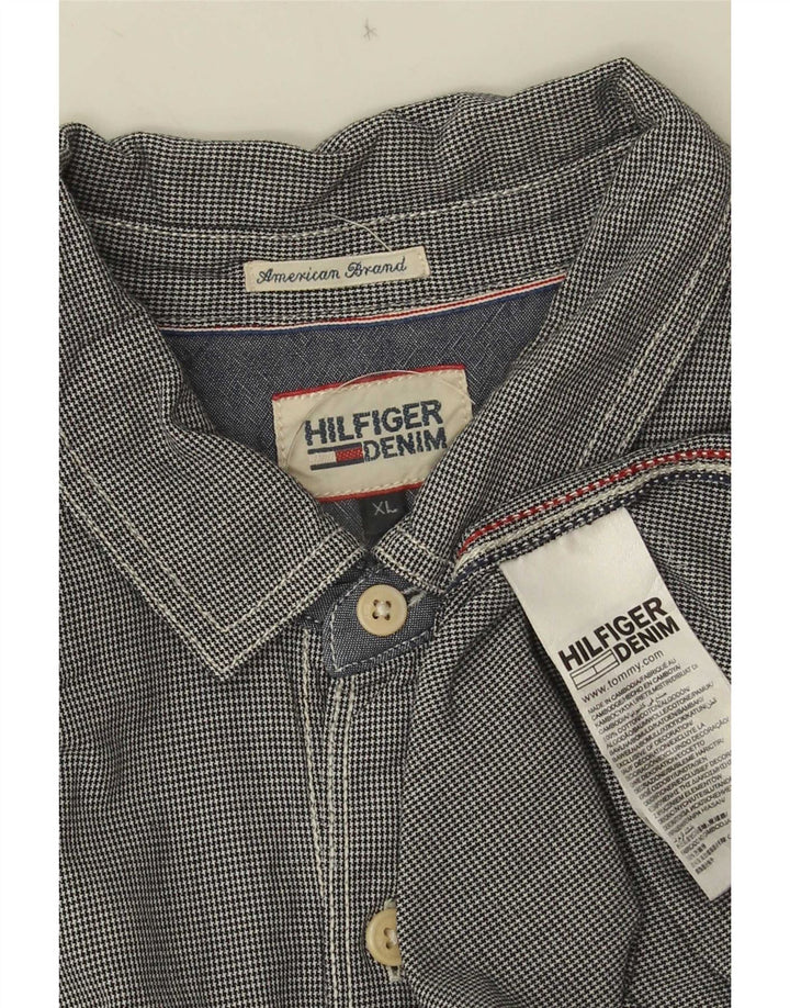 Koszula męska Tommy Hilfiger XL, szara, bawełniana w pepitkę