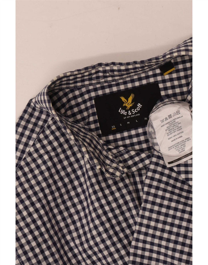 Koszula męska Lyle & Scott XS, niebieska bawełniana kratka