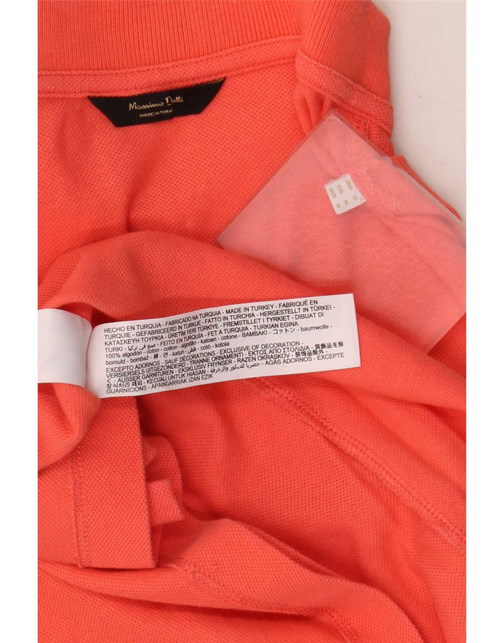 Męska koszulka polo Massimo Dutti, średnia, pomarańczowa, bawełniana