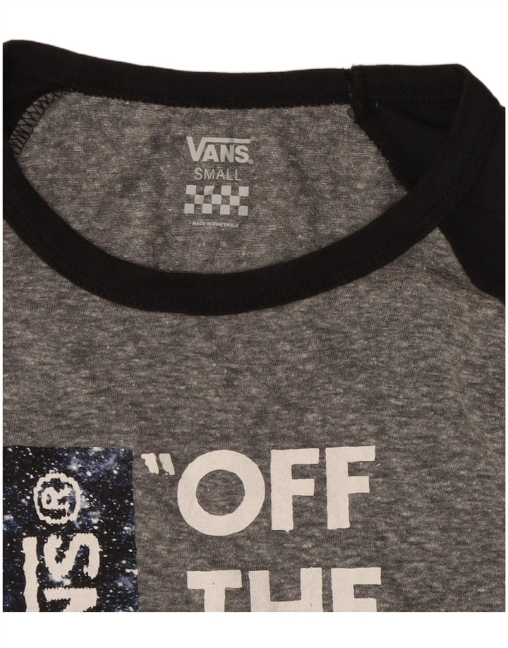 Damski top VANS z grafiką, rękawem 3/4, UK 10, mały, szary, z blokami kolorów