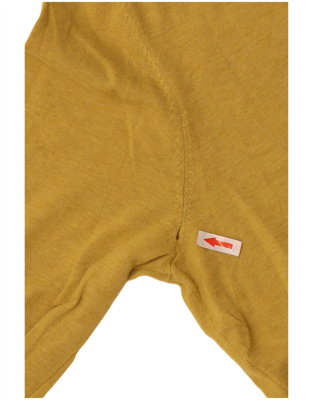 Męski sweter Massimo Dutti z dekoltem w kształcie litery V, duży, żółty, bawełniany