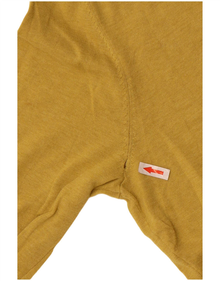 Męski sweter Massimo Dutti z dekoltem w kształcie litery V, duży, żółty, bawełniany