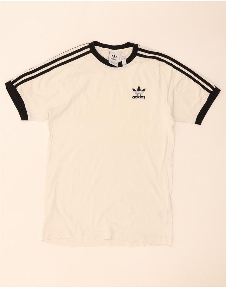 Adidas Męska Koszulka Top Mała Biała Bawełna