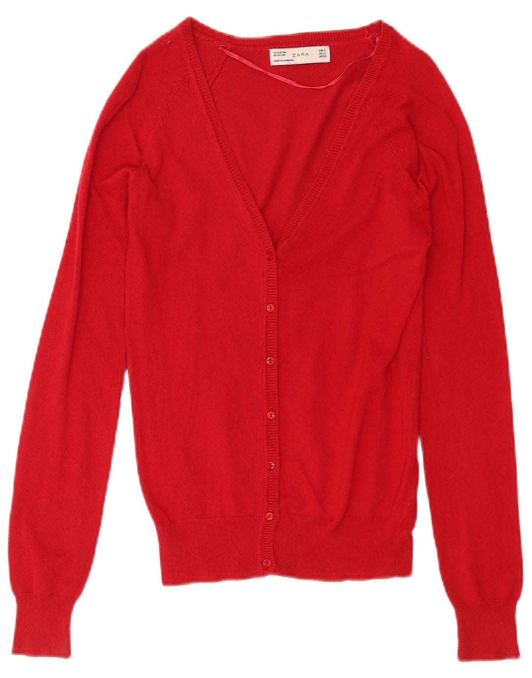 Sweter damski Zara Cardigan UK 10 Small, czerwony, bawełniany