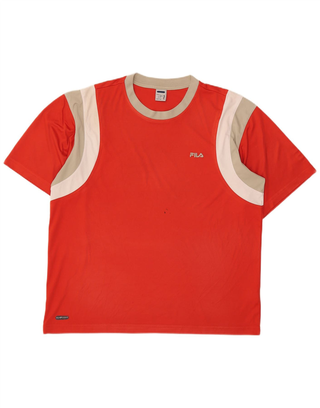 T-shirt męski Fila Top IT 52/54, duży, czerwony, poliestrowy blok kolorów
