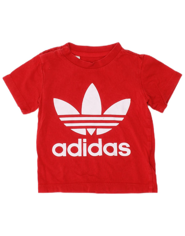 Adidas Baby Boys Graphic T-Shirt Top 12-18 miesięcy Czerwona bawełna